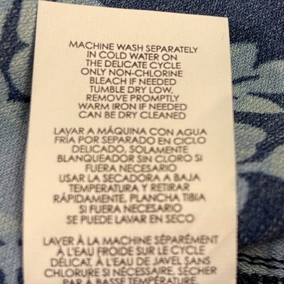 Cabi Floral Java Dress Blue Drawstring Waist Size Small - Picture 9 of 10